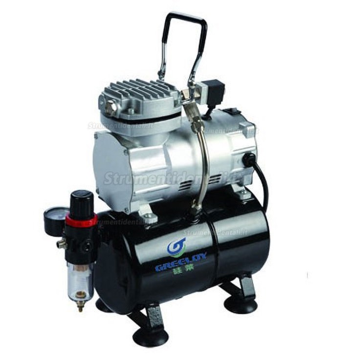 Greeloy® GW-106 1/5Hp 3 litri mini compressore senza olio con recipiente d'aria Greeloy® GW-106 1/5Hp 3 litri mini compressore senza olio con recipiente d'aria